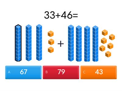 2 digit addition using base 10 models