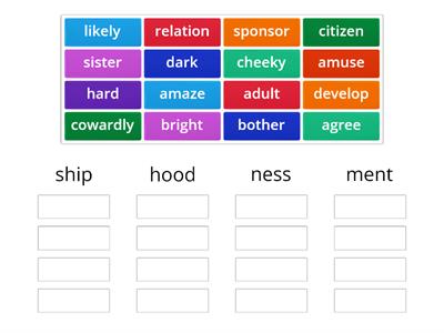 Suffixes