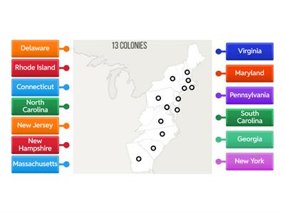 Label the Map: 13 Colonies