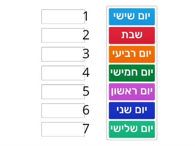 1-14. ימי השבוע