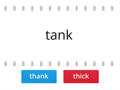 -aNK vs. -iCK:  Which Rhymes?  (Final diagraphs vs. blends) 