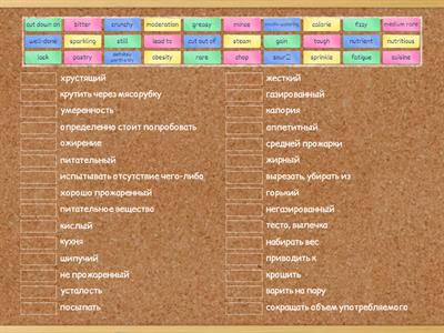 Meals (verbs and adjectivies)