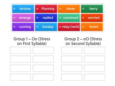 Syllable Stress Sorting Game – Oo vs oO
