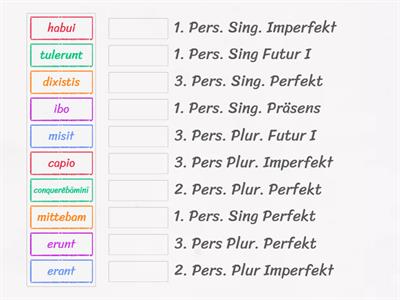 Latein: Verbalformen und Zeiten (gemischt)