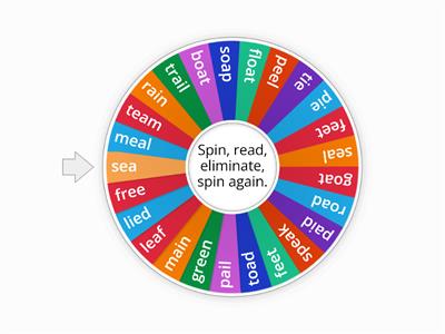 Vowel Team Word Wheel