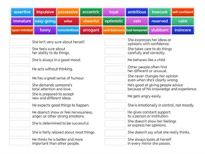 Personality types [match] (upper-intermediate)