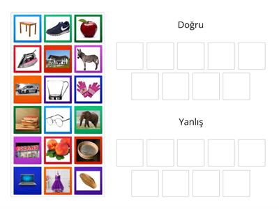 E sesi Doğru-Yanlış Sürükleme Oyunu