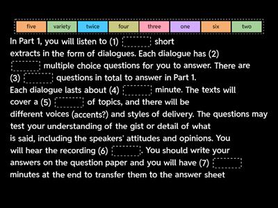 CAE listening part 1