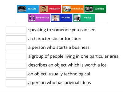 11 General - Unit 7 - Lessons 3 - 4 - Vocabulary Matching