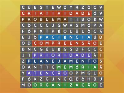 Caça Palavras - Funções Executivas