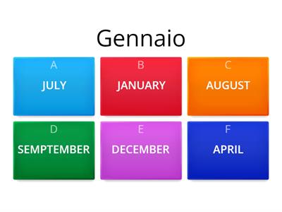 TEST INGLESE SECONDA ELEMENTARE