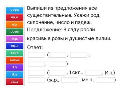 МЦКО 4 класс Русский язык Поиск существительных