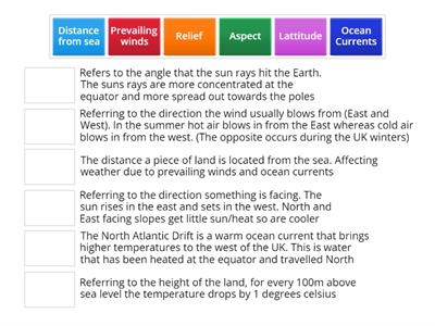 Factors affecting temperature definitions
