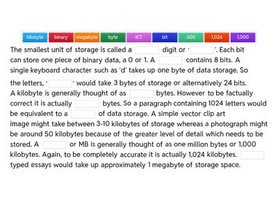 Units of Data Storage