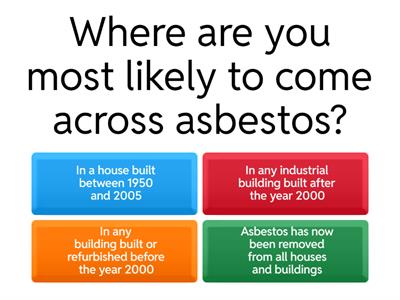 Multiple Choice Questions - Asbestos