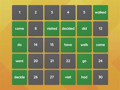 Match past simple and base verbs