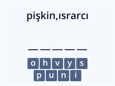 8 1.ÜNİTE personal Traıts (-)  SET-2 (20)Sözcüğü heceleyin