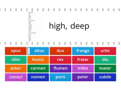 Vocabulary (Oulton Chapter 8)