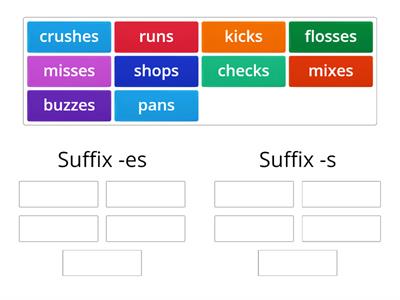 Suffix -es and -s sort