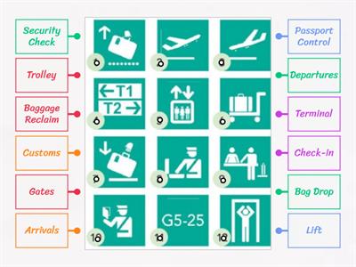 English File. Pre-intermediate. Look at the airport signs and match them with the word/phrases