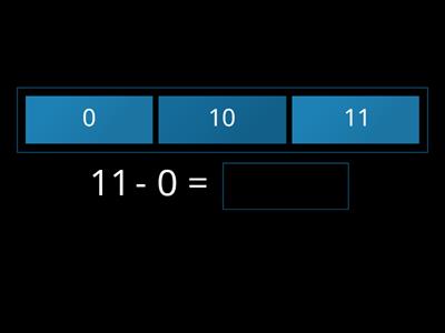 Subtraction: doubles, -0, -1, y-y