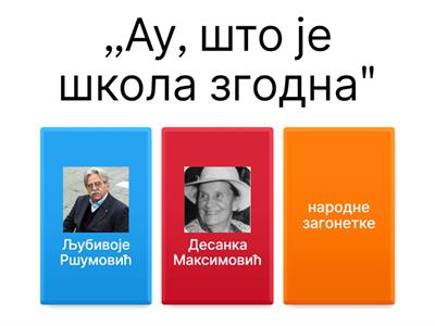 Писци и дела (први разред) Фреска