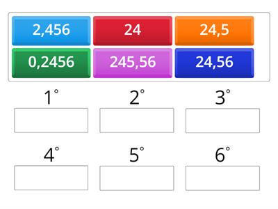 Metti i numeri in ordine crescente.