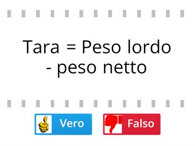 PESO NETTO - PESO LORDO - TARA