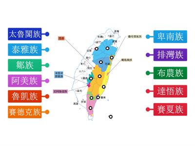 【翰林國中歷史1上】圖2-1-11 現今官方認定臺灣原住民族十六族傳統分布圖