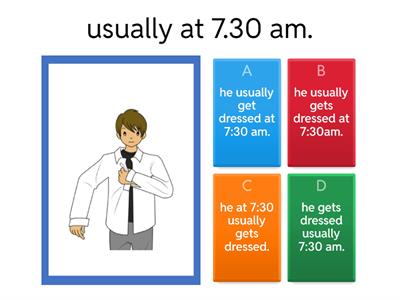 JC Copy of Daily routine 3rd person quiz