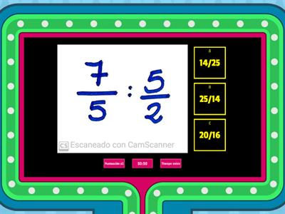 Multiplicación y división de fracciones