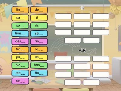 Final /k/ spelling (K or CK)