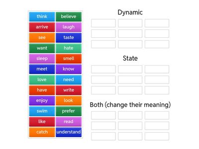 EE Dynamic & State verbs