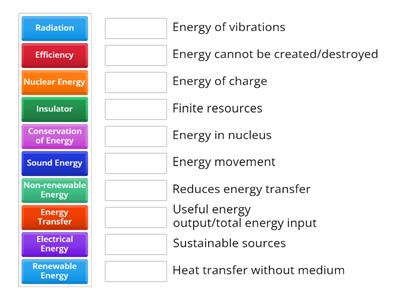 KS3 Energy Revision Pairs