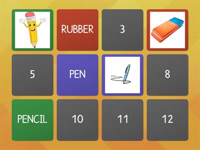 School objects - memory game
