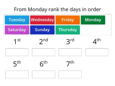 Days of the week.