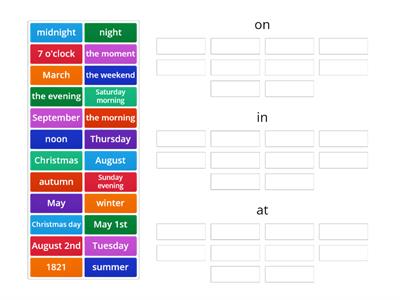 Prepositions of time 