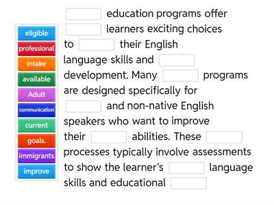 Adult Education Programs for ESL Learners