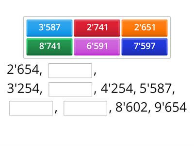 Completa le sequenze di numeri