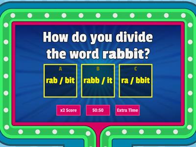 Syllable Division: VC/CV, V/CV