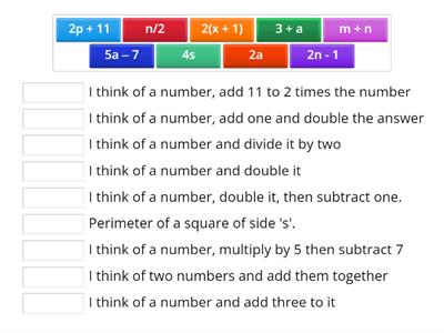 Algebra MatchUp