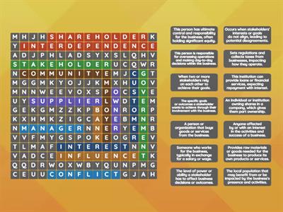 Stakeholders Wordsearch