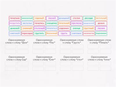 однокоренные слова 2 класс