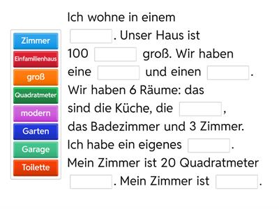 das Leben A1 E9 Wohnung Lückentext