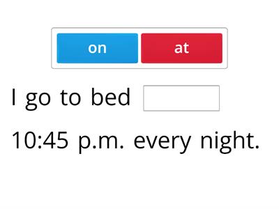 Prepositions of time