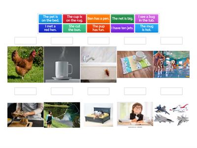 Short vowel E and U | Reading practice 