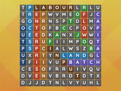 Factors and Methods of Production - Wordsearch