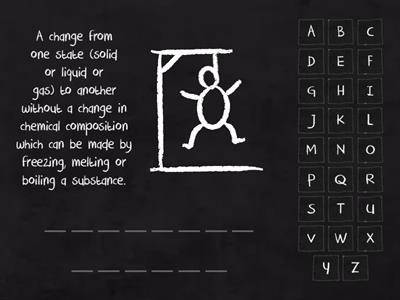 Changes in Matter Vocabulary Hangman