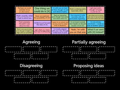 Agreeing, Challenging & Backing Up Ideas