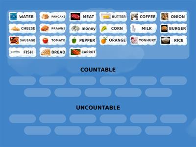 UNCOUNTABLE AND COUNTABLE NOUNS